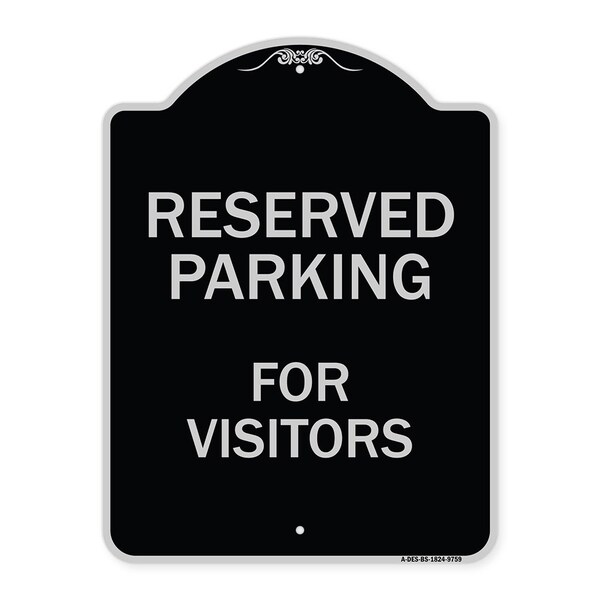 Designer Series-Reserved Parking For Visitors Black & Silver, 24" x 18", BS-1824-9759